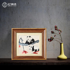 单面绣小座屏-红叶