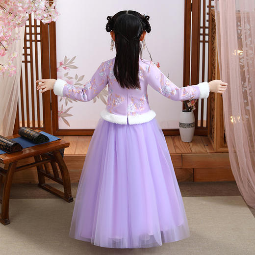 YZF-HF0023女童汉服秋冬旗袍加厚冬装礼服超仙唐装 商品图3