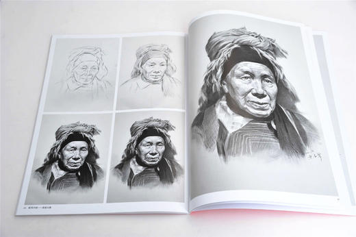 联考冲刺 素描头像 黄启覃 素描头像结构临摹范本 人物五官肌肉图块头带手结构大关系完整稿对画高考美院教材画册人像书籍 商品图4