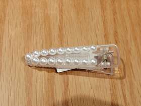 MUK珍珠边夹白色