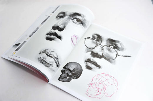 联考冲刺 素描头像 黄启覃 素描头像结构临摹范本 人物五官肌肉图块头带手结构大关系完整稿对画高考美院教材画册人像书籍 商品图2