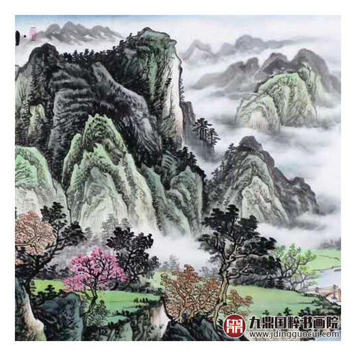 高云鹏《小桥流水有福人家》68*178cm 山水横幅作品 茶室/卧室挂画 商品图5