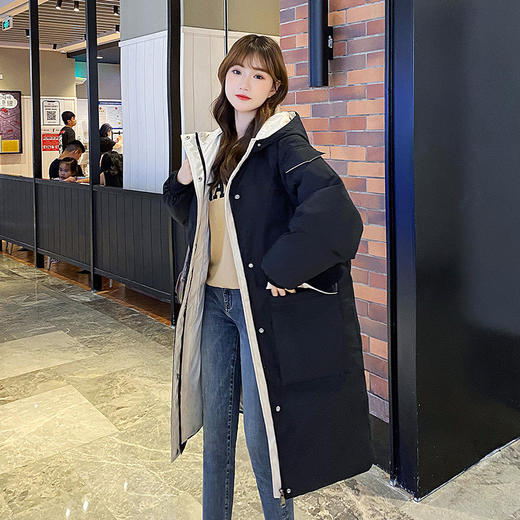 LNYF-6686冬季中长款羽绒棉服女学院风加厚宽松棉服外套 商品图1