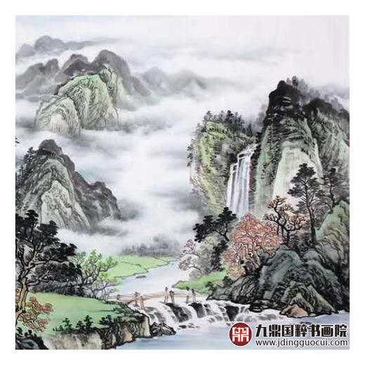 高云鹏《小桥流水有福人家》68*178cm 山水横幅作品 茶室/卧室挂画 商品图6