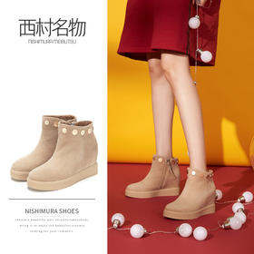 西村名物冬季新品加绒加厚时髦内增高冬靴X284S40891