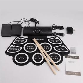 手卷电子鼓便携式充电架子鼓折叠架子鼓9面电子鼓专业演奏 YW11不可接电脑版9面鼓