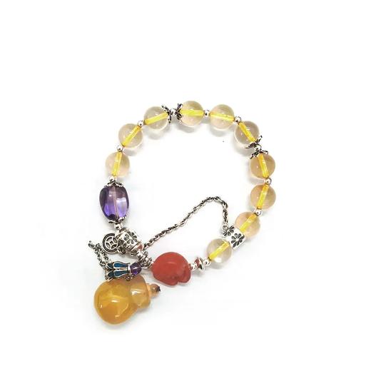 【又见云烟】天然招财黄水晶南红精油护身扩香手链香氛 商品图4