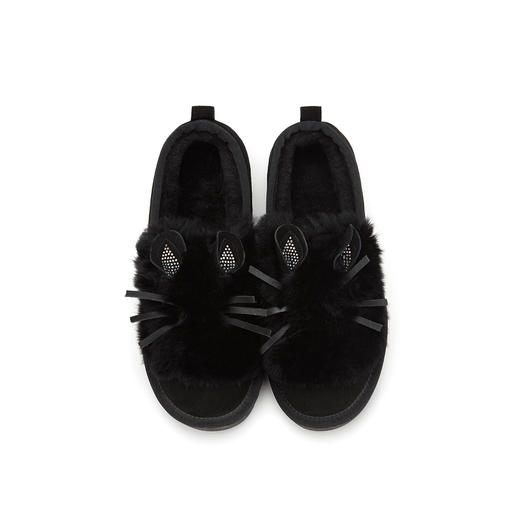 西村名物秋冬新款可爱复古加绒毛毛鞋豆豆鞋X283M33961 商品图1