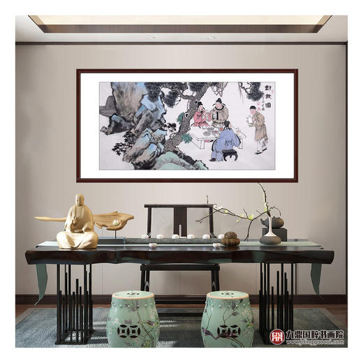 高云鹏《对饮图》68*138cm 人物横幅作品 茶室/卧室挂画 商品图1