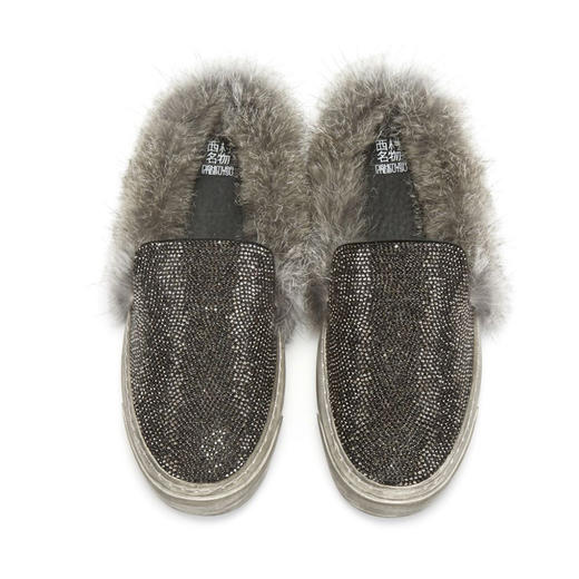 西村名物秋冬新款羊皮兔毛穆特拖X29CM34101 商品图2