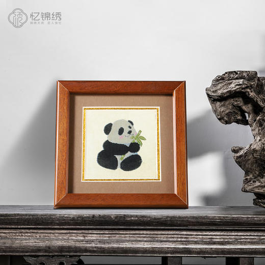 蜀锦小座屏-单熊猫 商品图0