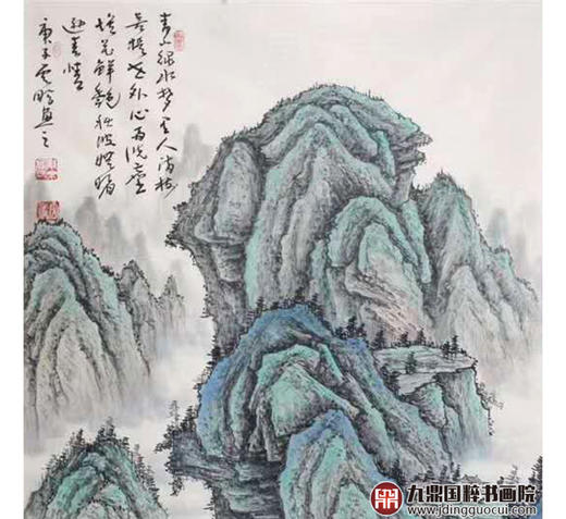 高云鹏《山居图中堂》68*138cm/34*138cm*2  山水中堂作品 玄关挂画 商品图3