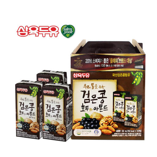 三育黑豆杏仁核桃豆奶盒装190ml*16삼육검은콩호두와아몬드190ml*16 商品图0