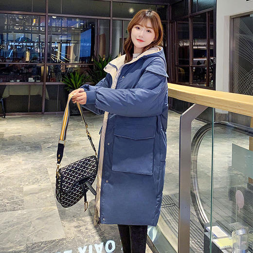 LNYF-6686冬季中长款羽绒棉服女学院风加厚宽松棉服外套 商品图2