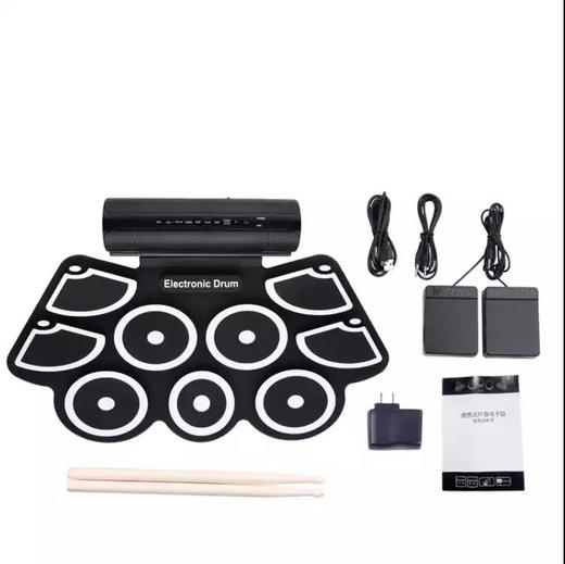 手卷电子鼓便携式充电架子鼓折叠架子鼓9面电子鼓专业演奏 YW11不可接电脑版9面鼓 商品图1
