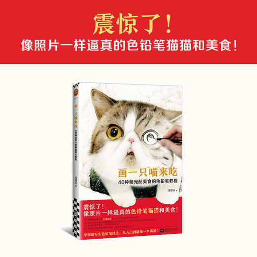 画一只喵来吃：40种萌宠配美食的色铅笔教程（像照片一样逼真的色铅笔猫猫和美食！学画超写实色铅笔技法，这一本就满足！） 商品图3