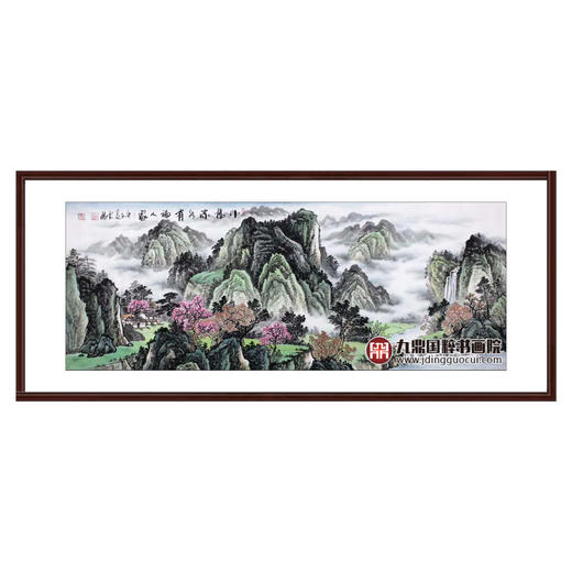 高云鹏《小桥流水有福人家》68*178cm 山水横幅作品 茶室/卧室挂画 商品图0