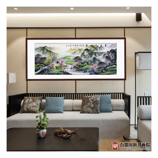 高云鹏《春色满山谷》68*178cm 山水横幅作品 茶室/卧室挂画 商品图2