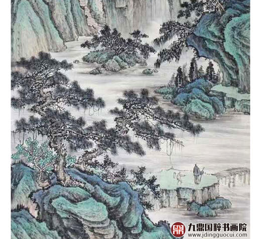 高云鹏《溪山清云中堂》68*138cm/34*138cm*2  山水中堂作品 玄关挂画 商品图4