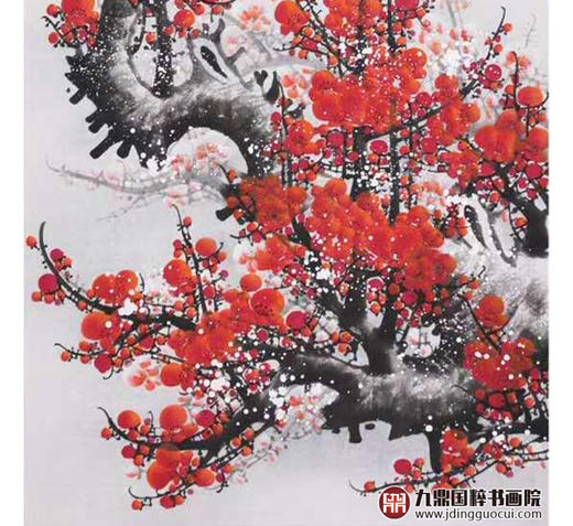 高云鹏《梅开五福中堂》68*138cm/34*138cm*2  花鸟中堂作品 玄关挂画 商品图4