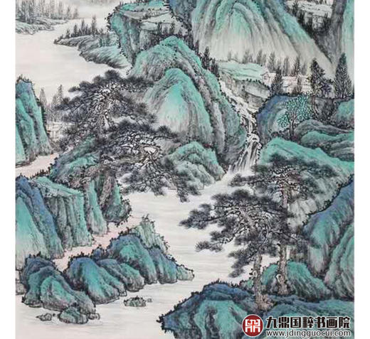 高云鹏《富春山居图中堂》68*138cm/34*138cm*2  山水中堂作品 玄关挂画 商品图4