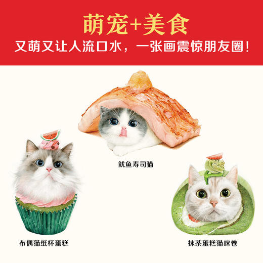 画一只喵来吃：40种萌宠配美食的色铅笔教程（像照片一样逼真的色铅笔猫猫和美食！学画超写实色铅笔技法，这一本就满足！） 商品图6