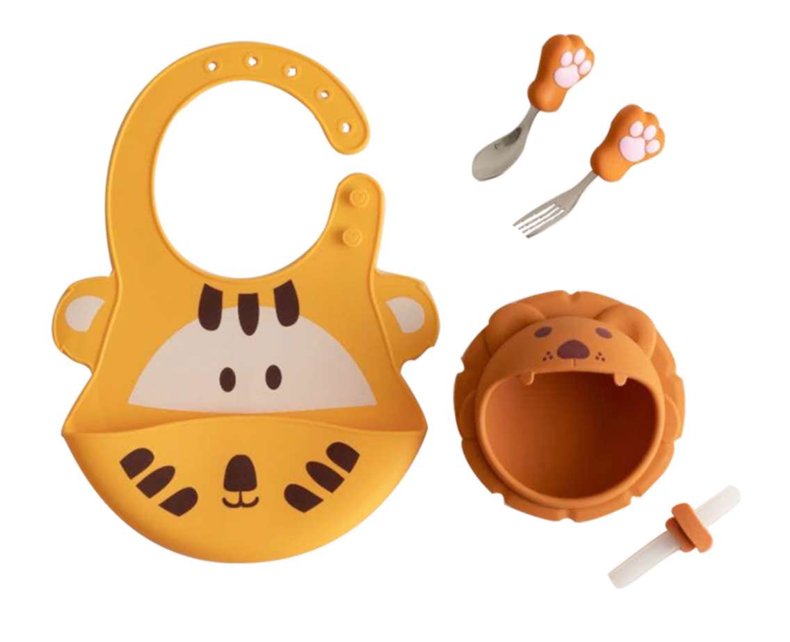 迪迪尼卡 大嘴碗叉勺围兜辅食套装