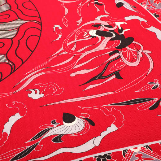 桑蚕丝羊毛时尚印花大围巾 商品图4