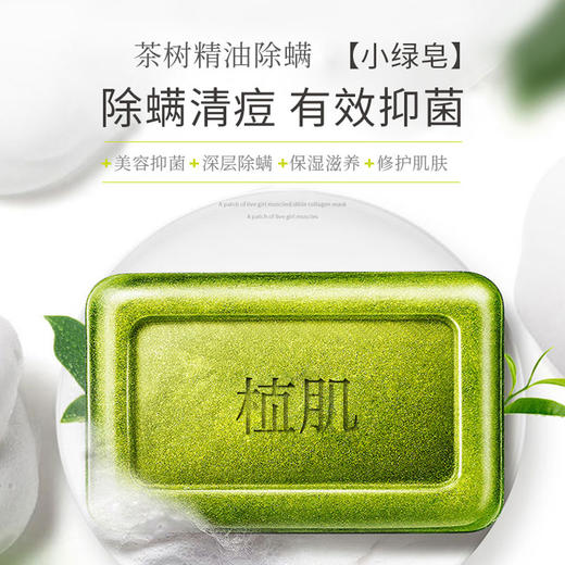 植肌除螨小绿皂，细腻绵柔泡沫，除螨去污，温和洁净，面部/身体可用 商品图0