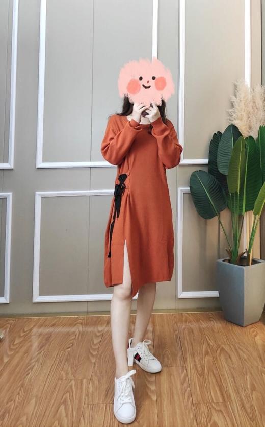 上女绑带针织长裙C9366 商品图1