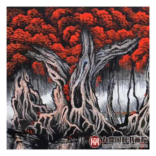 高云鹏《榕湖月色》68*178cm 山水横幅作品 茶室/卧室挂画 商品图4