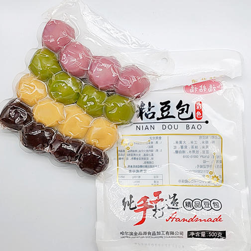 速冻彩色粘豆包  3袋装（500克/袋） 东北粘豆包 软糯香甜 童年味道 商品图1