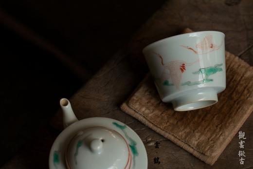 茶杯-陶瓷品茗杯-陶瓷云鹤四客杯 商品图2