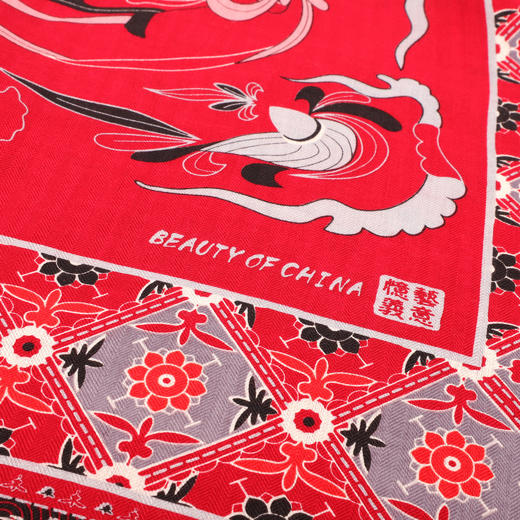 桑蚕丝羊毛时尚印花大围巾 商品图5