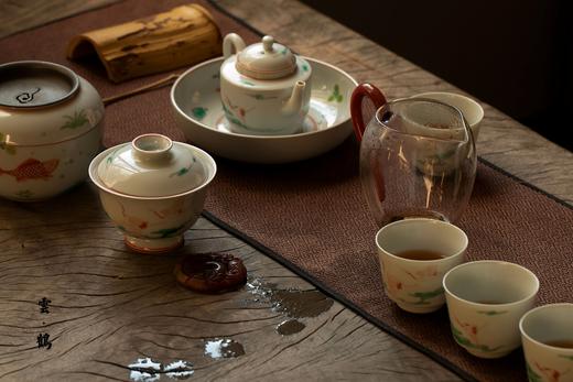 茶杯-陶瓷品茗杯-陶瓷云鹤四客杯 商品图5