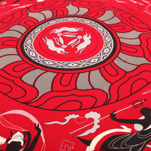 桑蚕丝羊毛时尚印花大围巾 商品图1