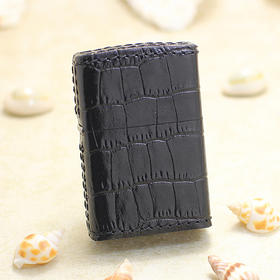 zippo 打火机鳄鱼皮纹压花(黑色皮)