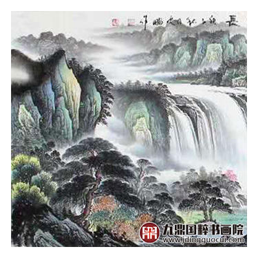 高云鹏《旭日东升源远流长》100*350cm 山水横幅作品 办公室/客厅/大厅挂画 商品图3