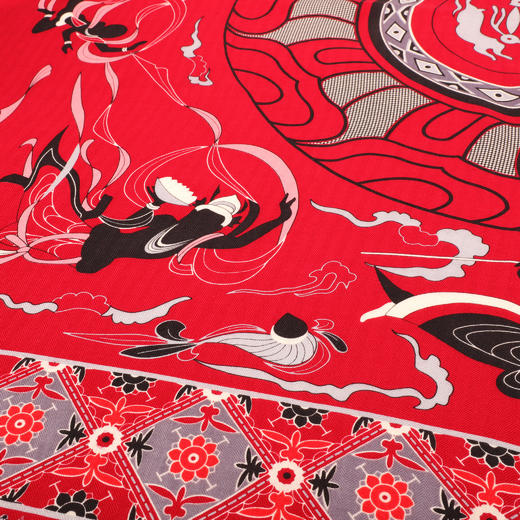 桑蚕丝羊毛时尚印花大围巾 商品图3