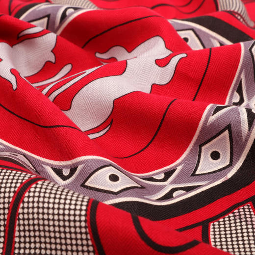 桑蚕丝羊毛时尚印花大围巾 商品图6