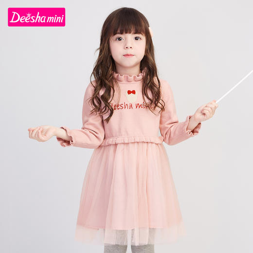 笛莎童装女童连衣裙2020冬新款儿童时尚洋气女宝宝网纱公主裙子 商品图0