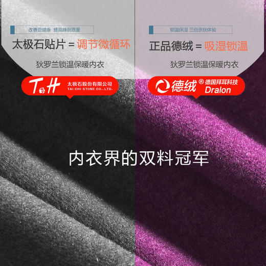 2020秋冬新款德绒保暖内衣女太极石贴片保暖套装女式加厚秋衣秋裤 商品图2