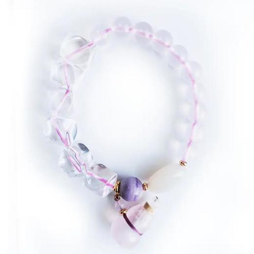 多面棱形白水晶粉水晶葫芦扩香手串 香氛扩香 时尚甜美 饰品礼物 商品图4