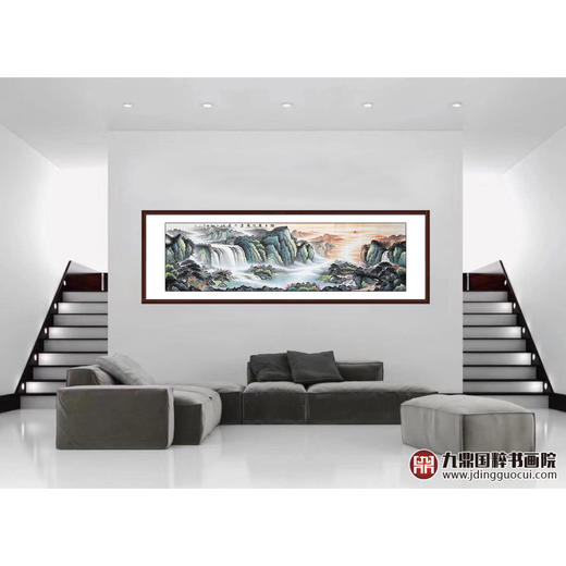 高云鹏《旭日东升源远流长》100*350cm 山水横幅作品 办公室/客厅/大厅挂画 商品图2