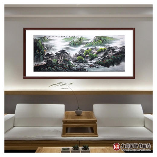 高云鹏《小桥流水春山雅居》96*240cm 山水横幅作品 办公室/客厅挂画 商品图2