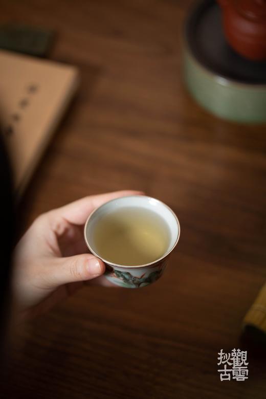 茶杯-陶瓷品茗杯-手绘拟古粉彩赤竹杯 商品图12