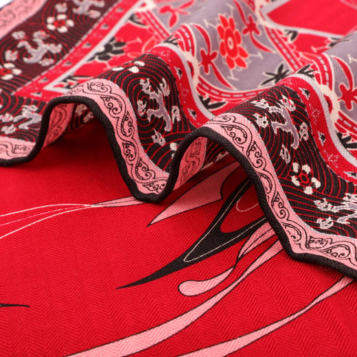 桑蚕丝羊毛时尚印花大围巾 商品图7