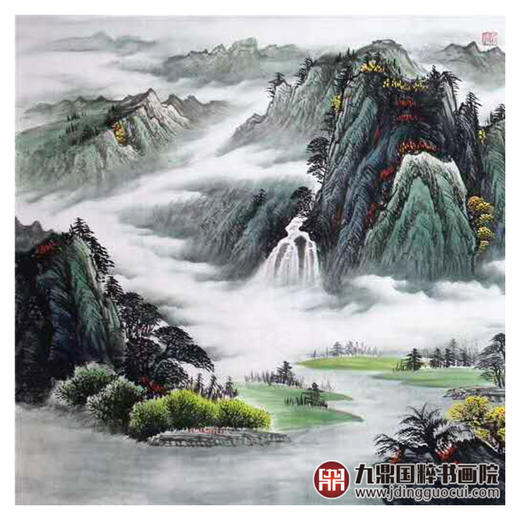 高云鹏《春山雅居源远流长》96*240cm 山水横幅作品 办公室/客厅挂画 商品图4