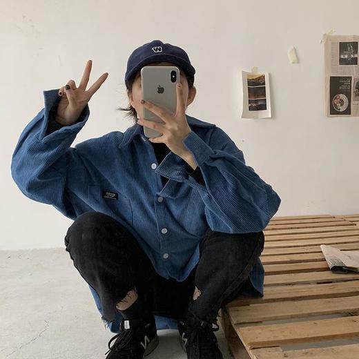 2020秋季新款长袖衬衫女学生宽松韩版灯芯绒衬衣外套显瘦百搭上衣 商品图4