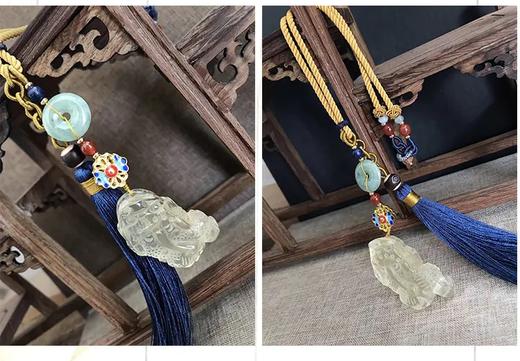 天然玉石黄水晶貔貅扩香车挂 招财辟邪保平安 商品图8